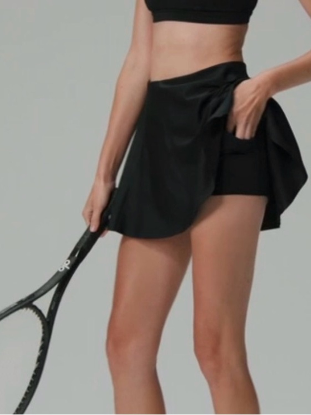 Alo Yoga Airlift Down The Line Tennis Skirt - Black NEW